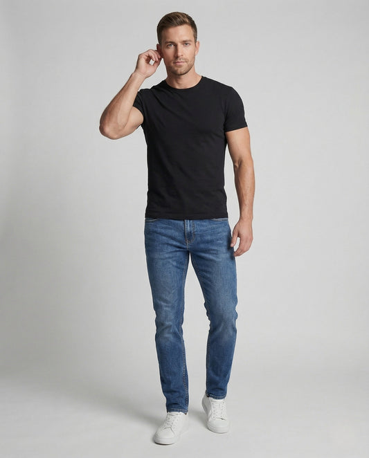Herren Slim-Fit Jeans Stretch Gerade Bein - Eveloria