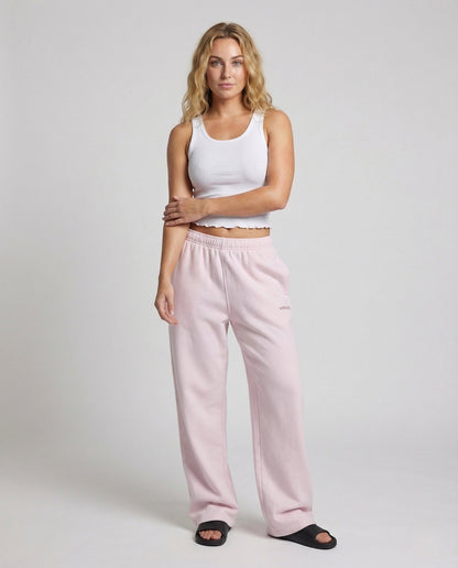 Damen Retro Jogginghose High Waist mit Logostickerei - Eveloria