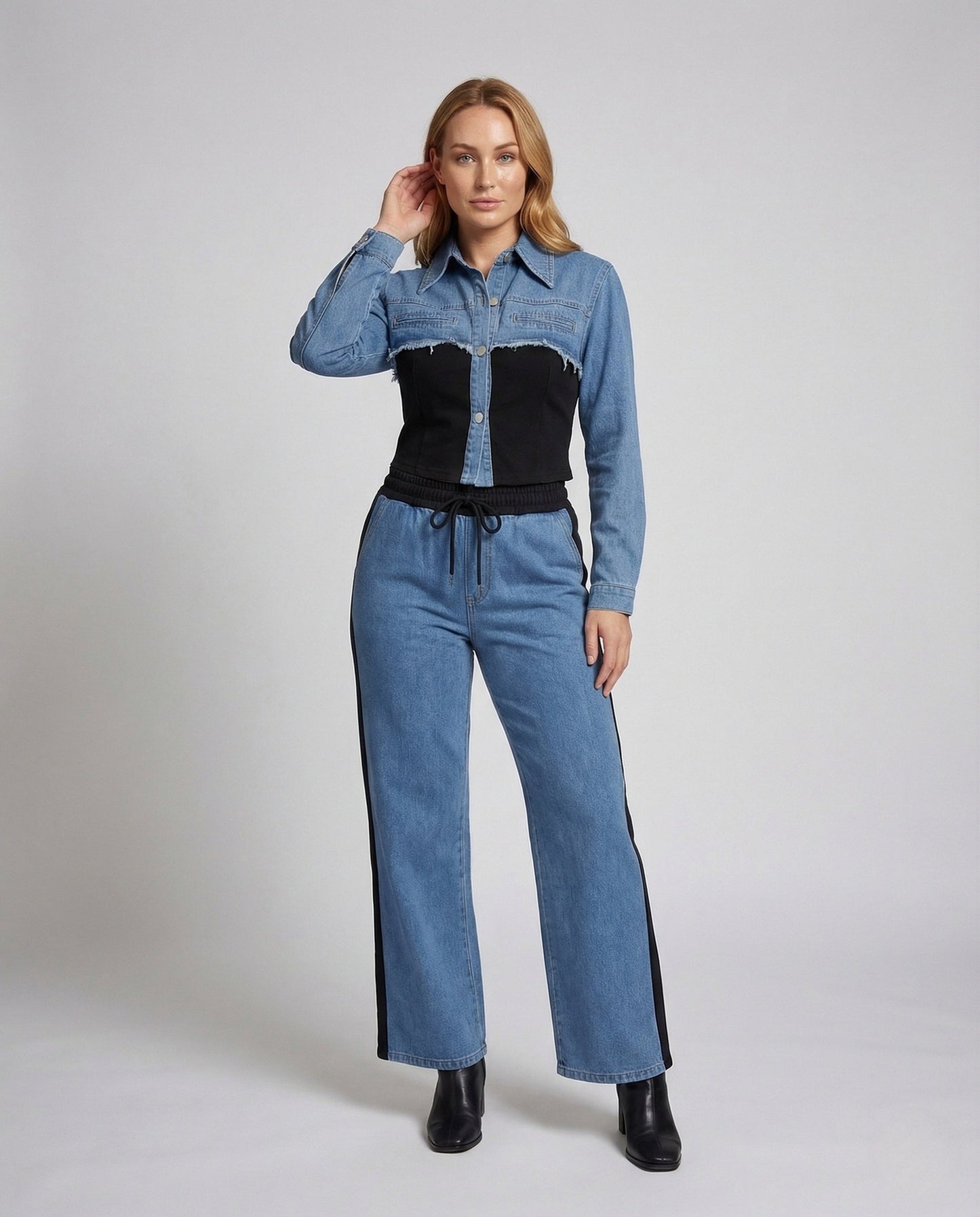 Damen Jeans-Set mit Jacke und Jogginghose - Eveloria