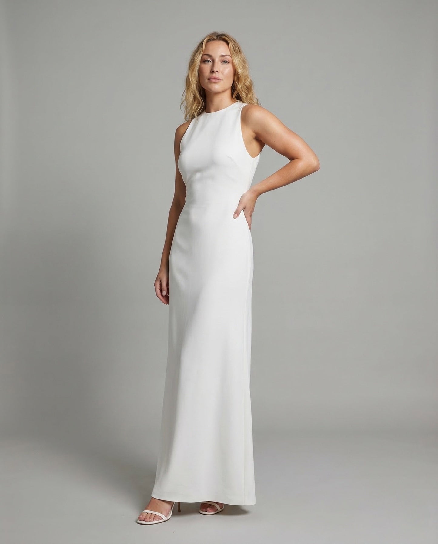 Damen Abendkleid Ärmellos Rundhals Säule - Eveloria