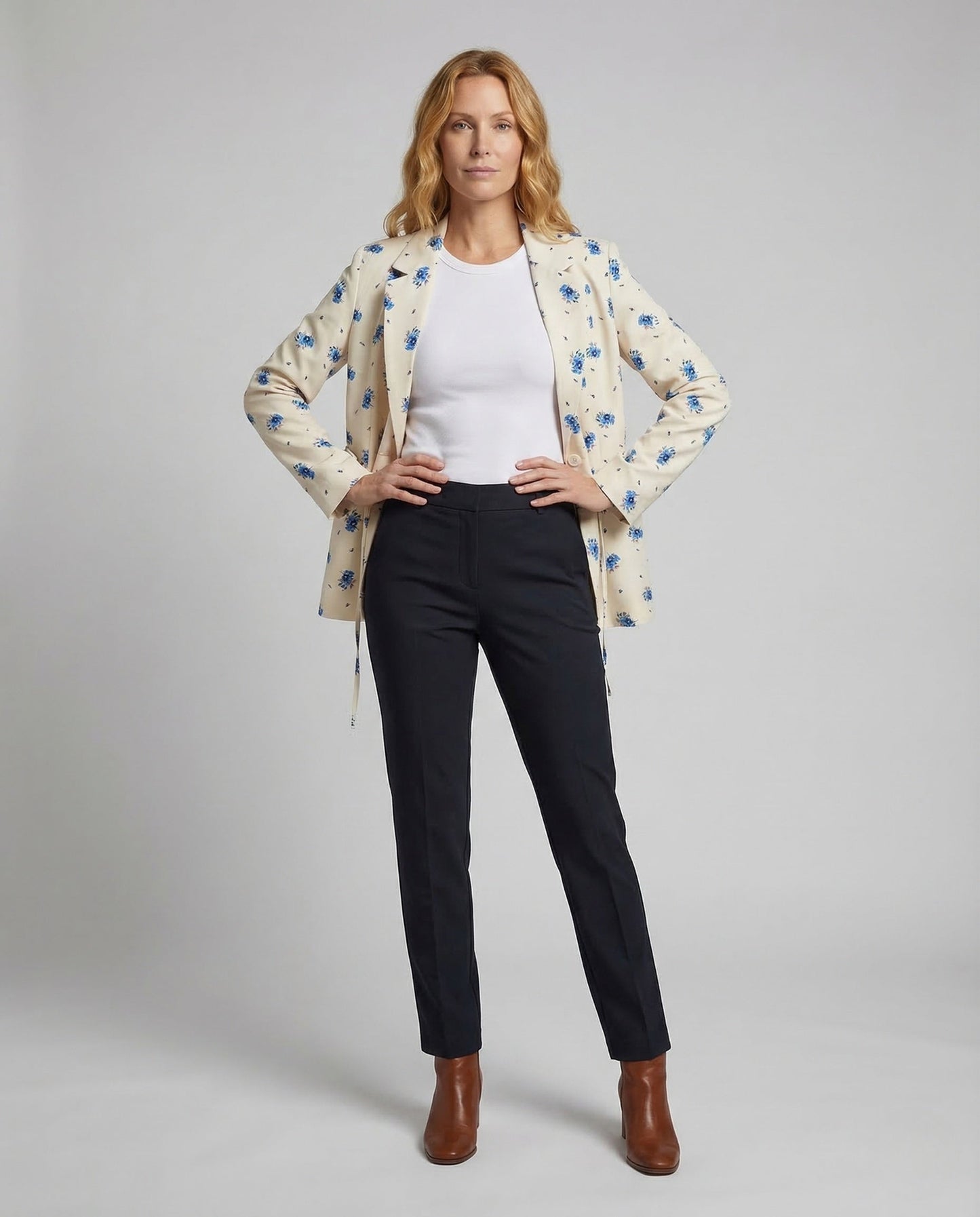 Damen Doppelreiher Blazer mit Gürtel - Eveloria