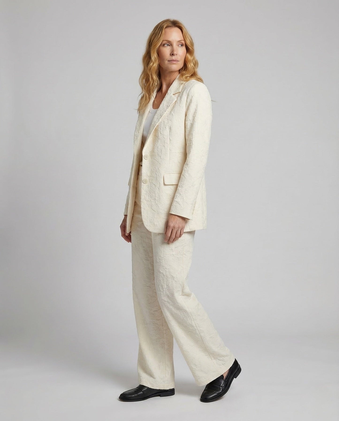Damen Blazer Hose Set Jacquard - Eveloria