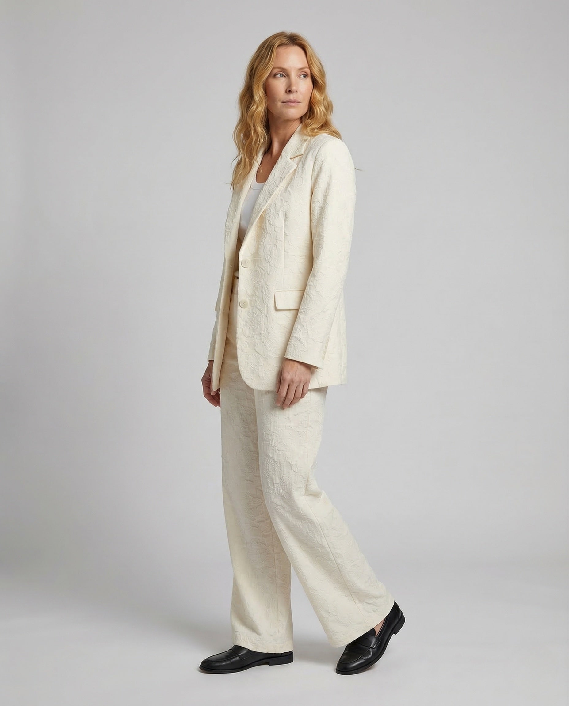 Damen Blazer Hose Set Jacquard - Eveloria