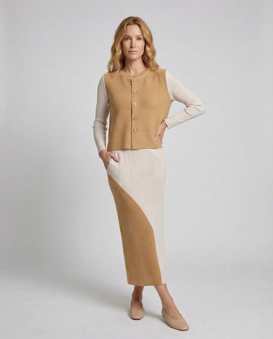 Damen Strickset Cardigan und Maxirock - Eveloria