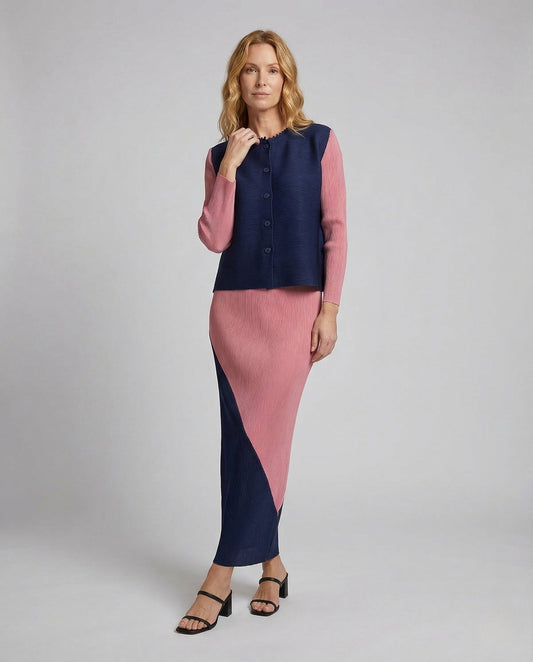 Damen Strickset Weste und Maxirock - Eveloria