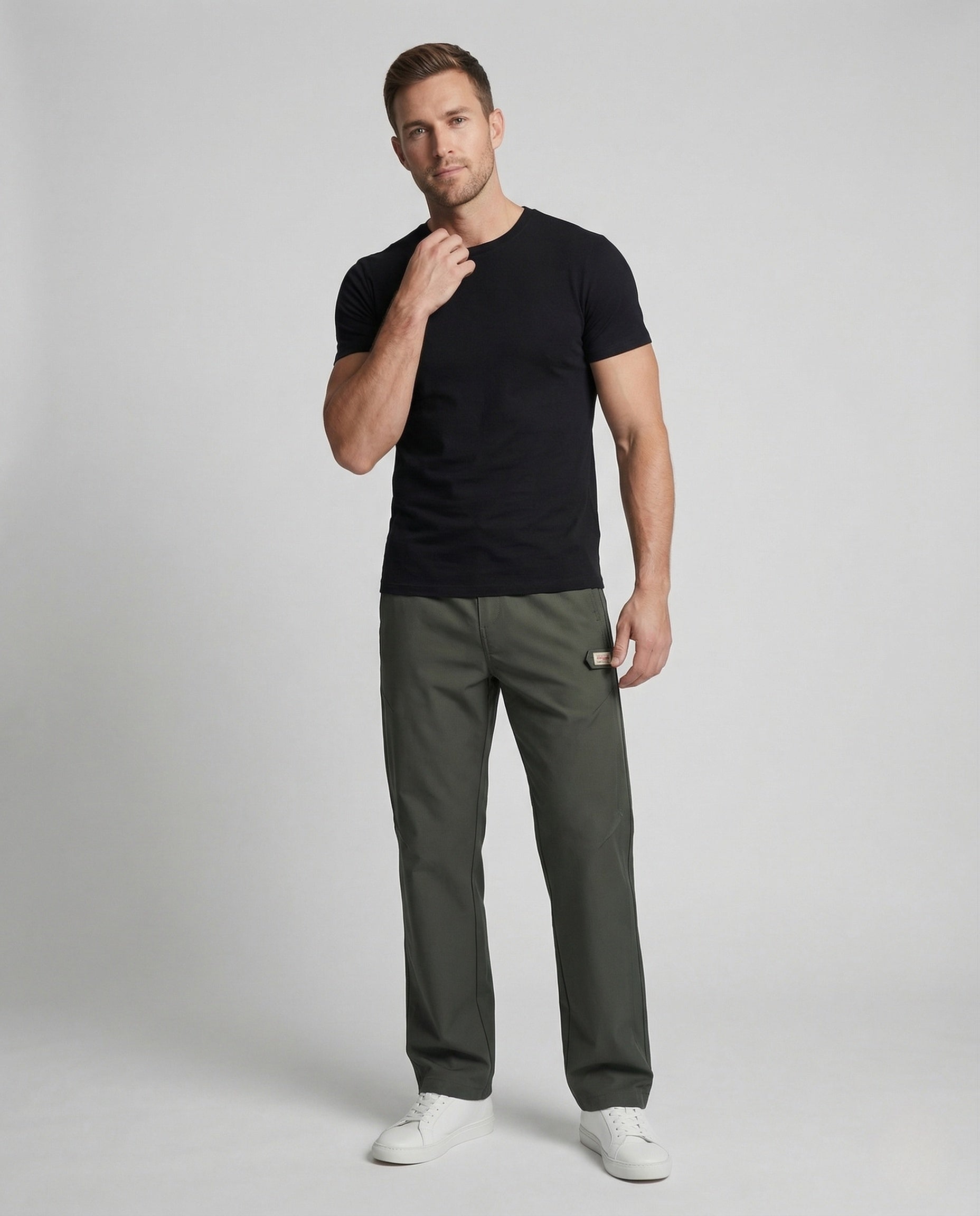 Herren Cargohose Gerade Mit Utility-Tasche - Eveloria