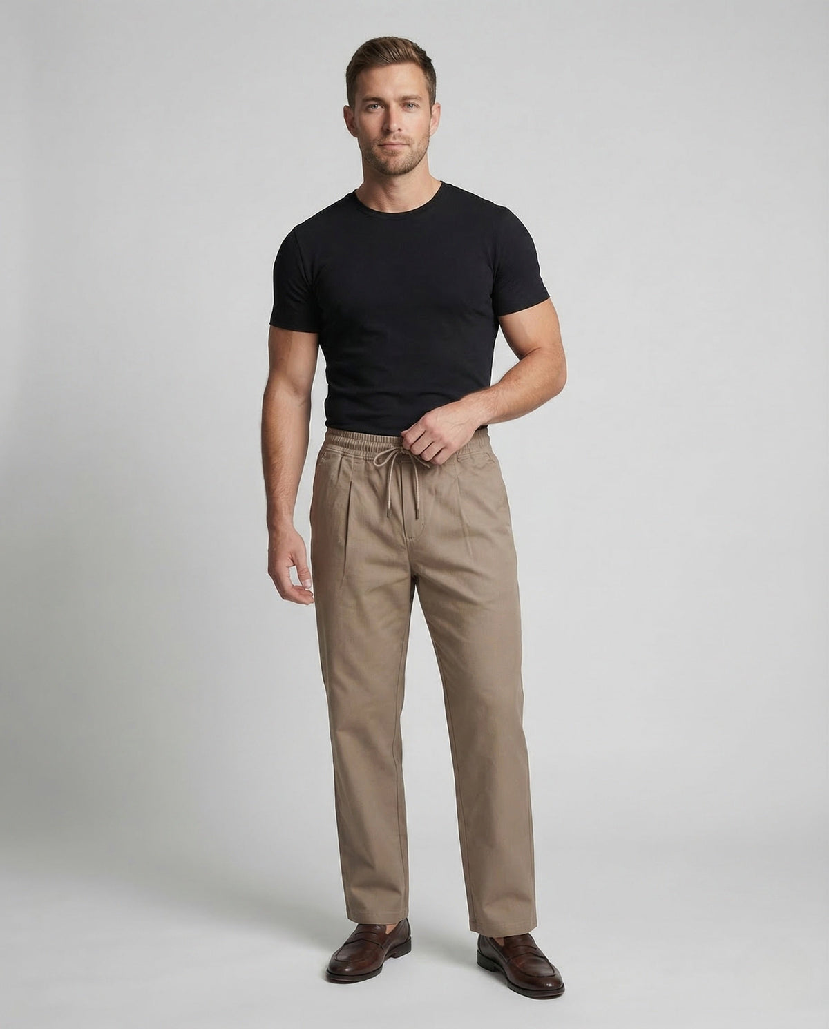 Herren Freizeithose Baumwollmix Elastischer Bund - Eveloria
