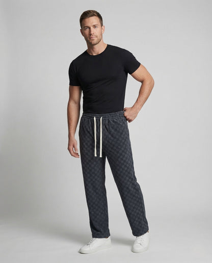 Herren Karohose Jacquard Karomuster Kordelzug - Eveloria
