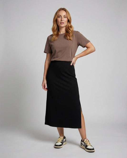 Damen Maxirock Asymmetrisch mit Seitenschlitz - Eveloria