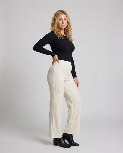 Damen Relaxhose Rippjersey Elastikbund - Eveloria