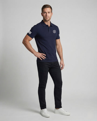 Herren Kurzarm Poloshirt mit Logostickerei - Eveloria