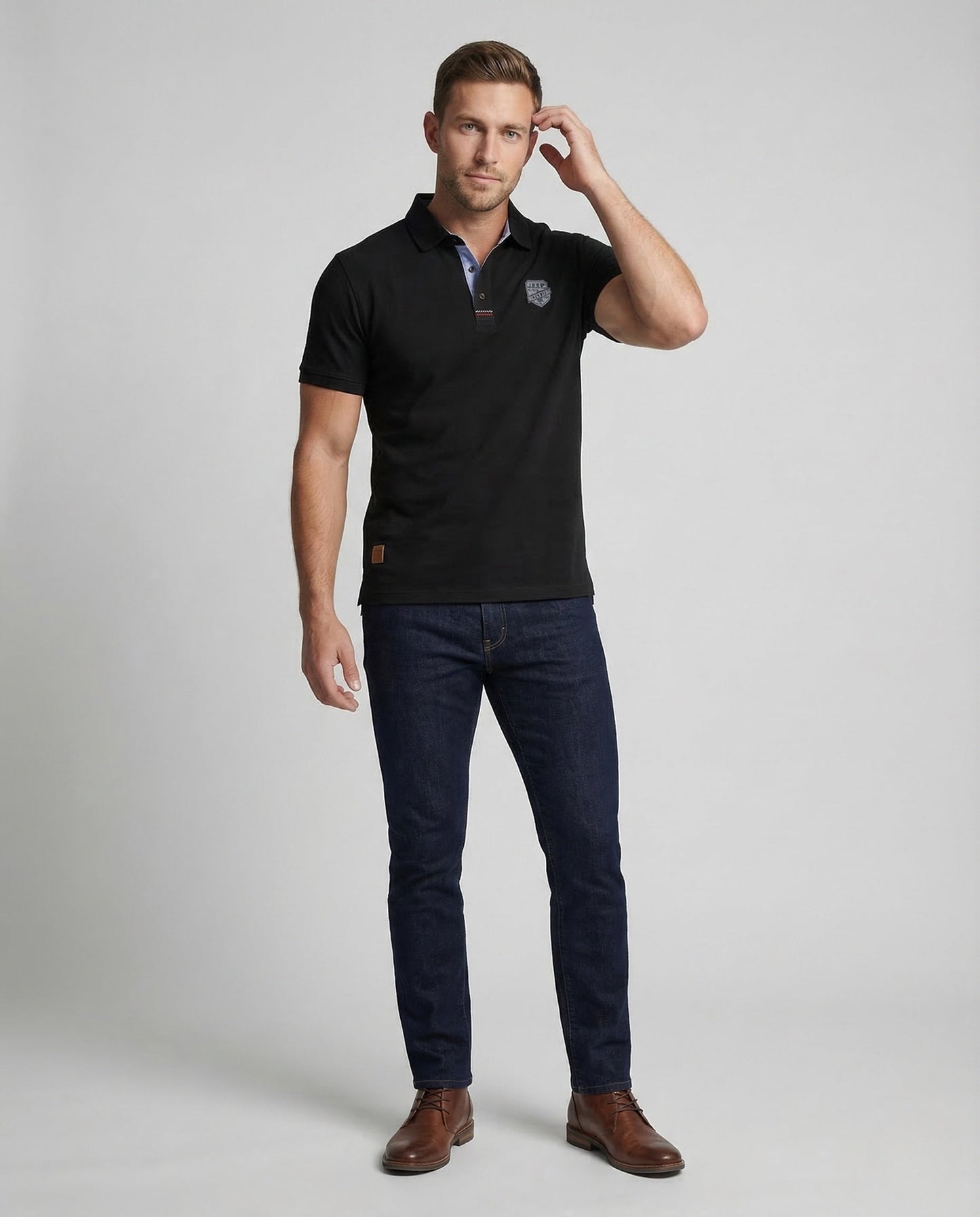 Herren Polo Piqué Kontrastkragen - Eveloria