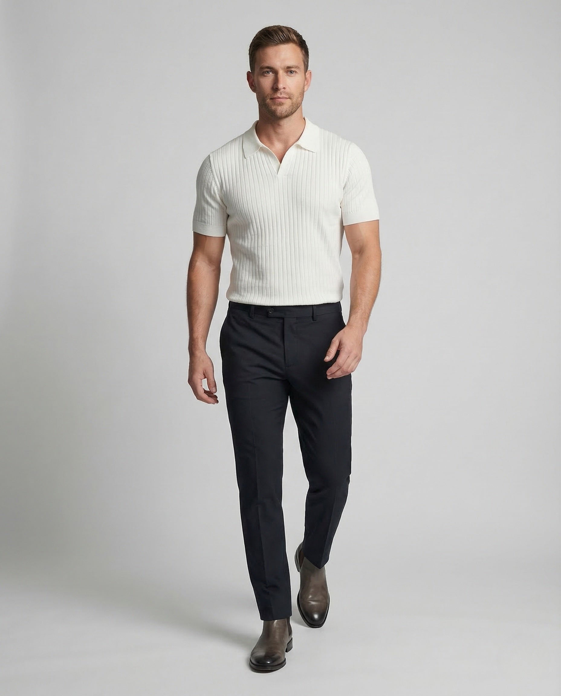 Herren Polo Kurzarm Feinstrick - Eveloria