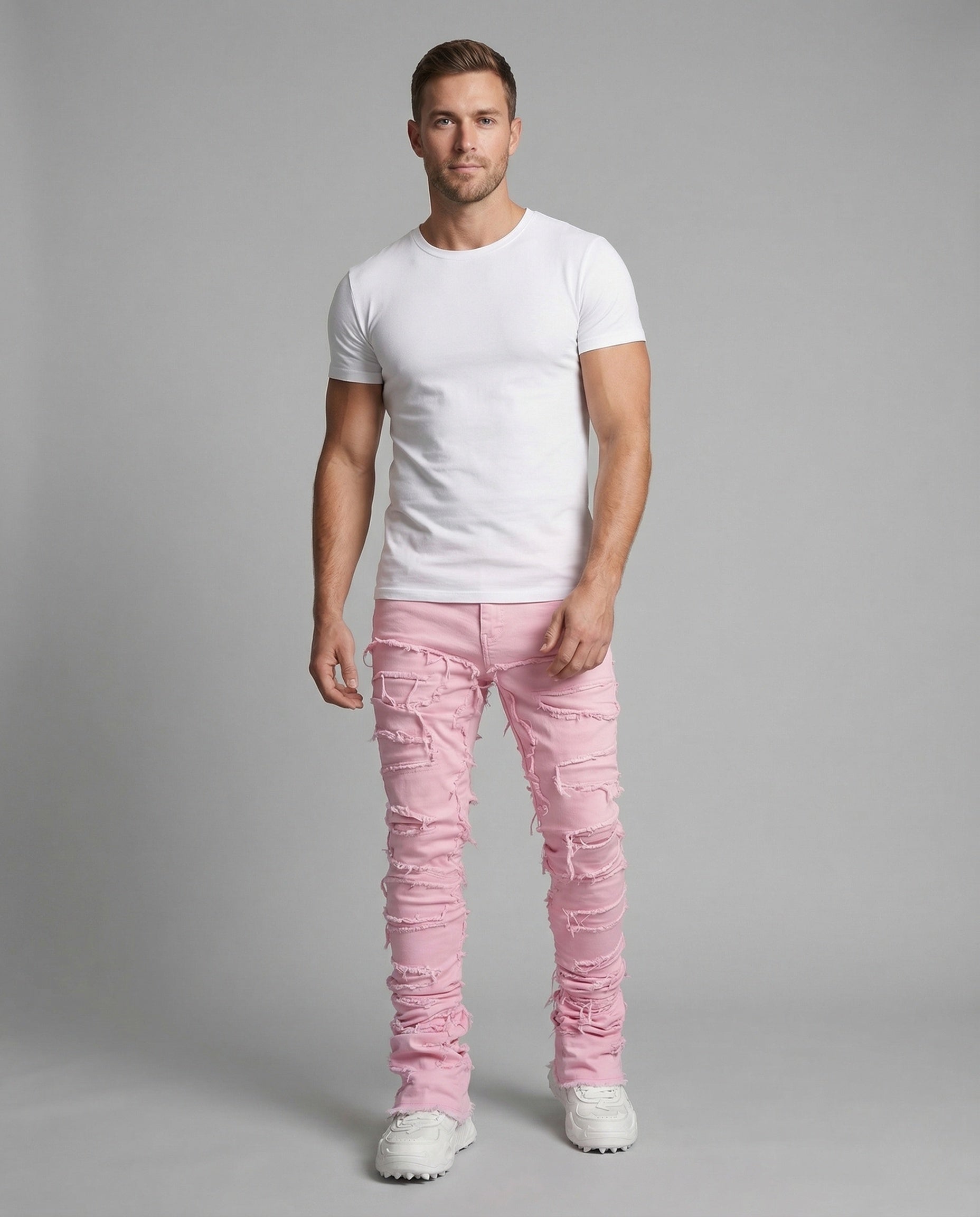 Damen Skinny Jeans Destroyed mit Fransen - Eveloria