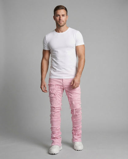Damen Skinny Jeans Destroyed mit Fransen - Eveloria