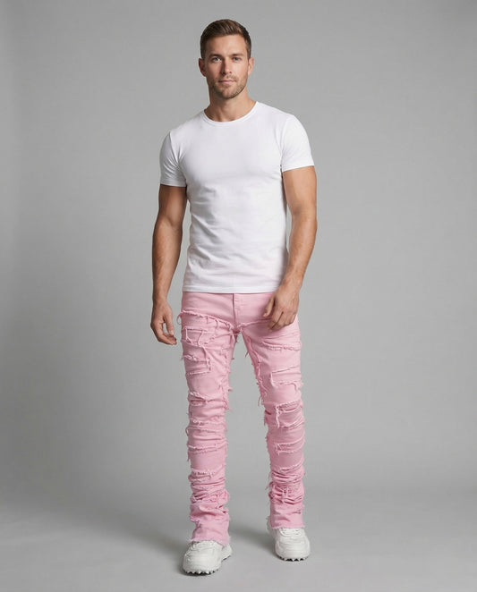 Damen Skinny Jeans Destroyed mit Fransen - Eveloria
