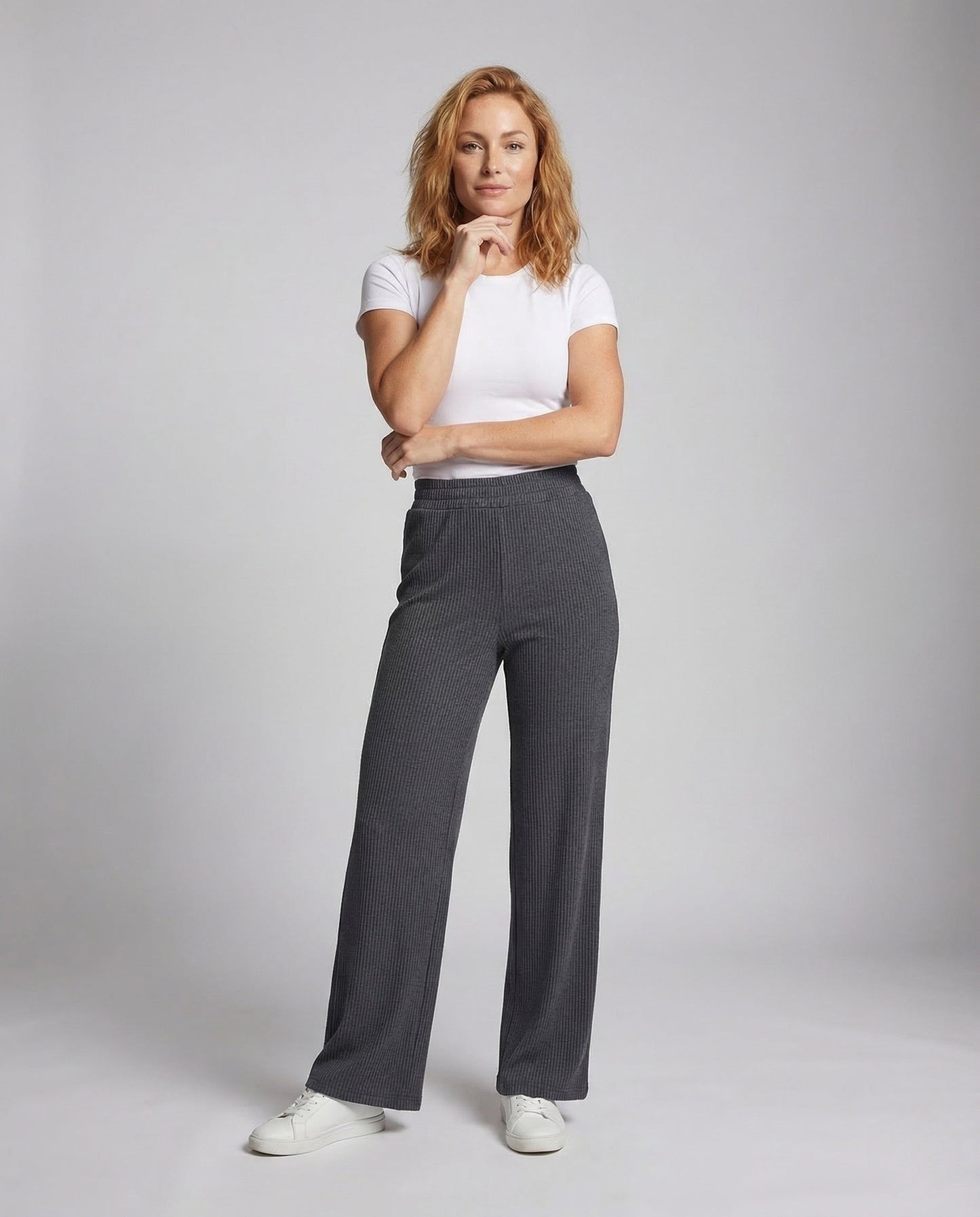 Damen Strickhose High Waist Ripp - Eveloria