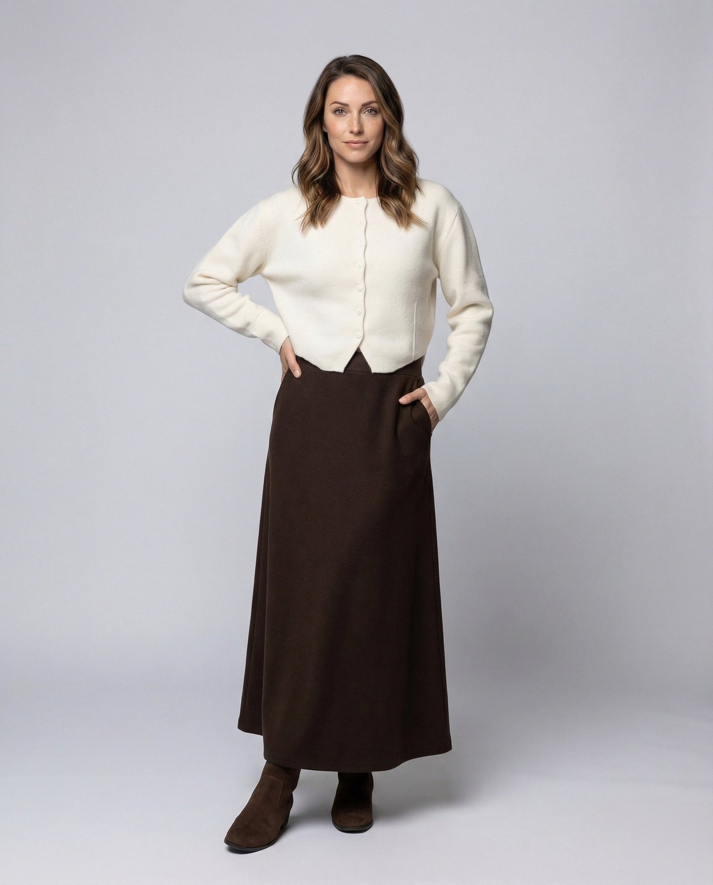 Damen Strickjacke Kurz Puffärmel - Eveloria