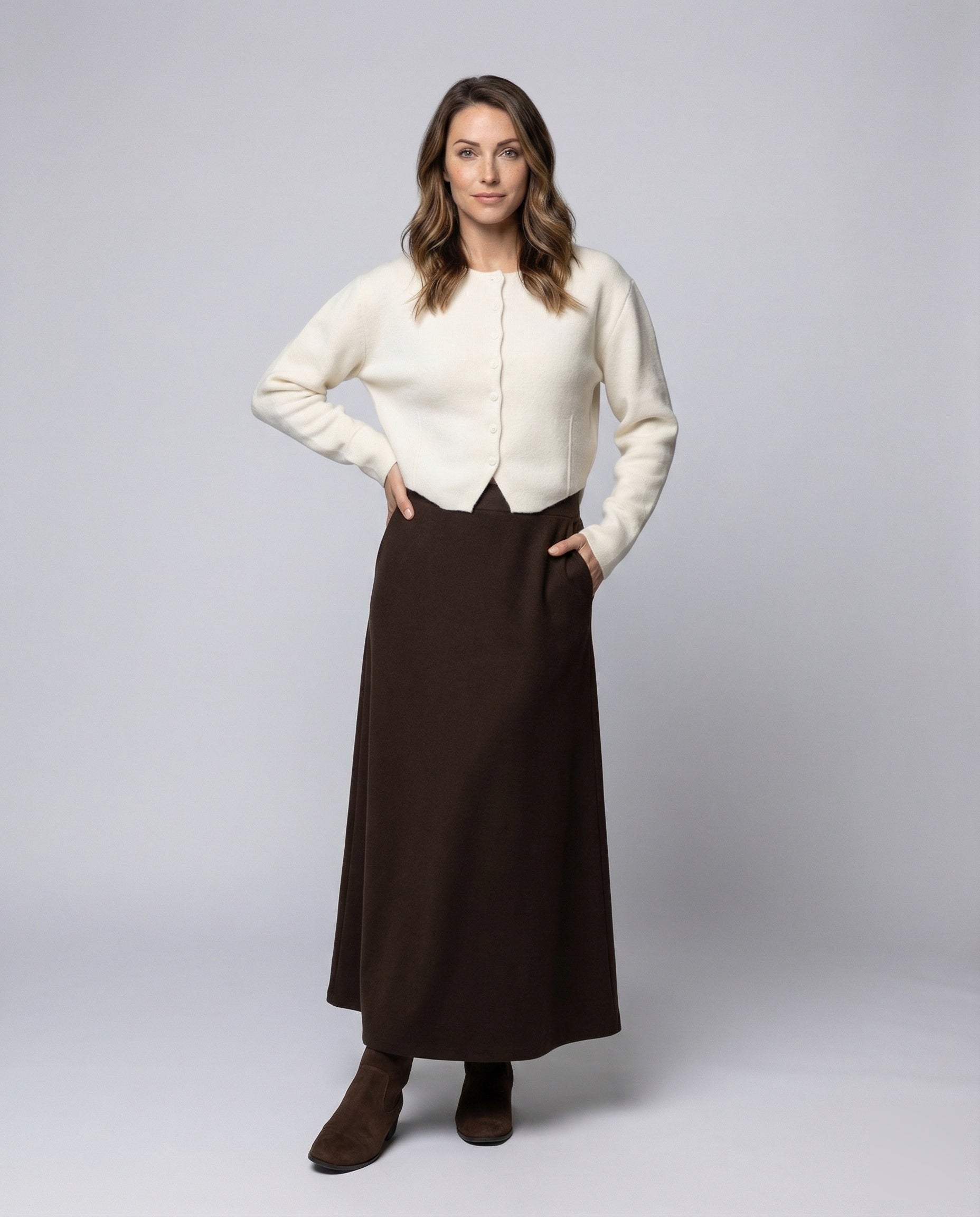 Damen Strickjacke Kurz Puffärmel - Eveloria