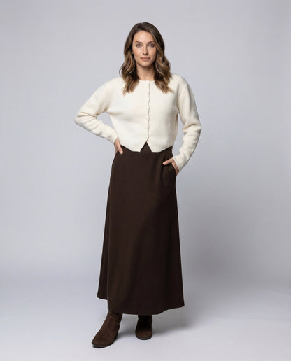 Damen Strickjacke Kurz Puffärmel - Eveloria
