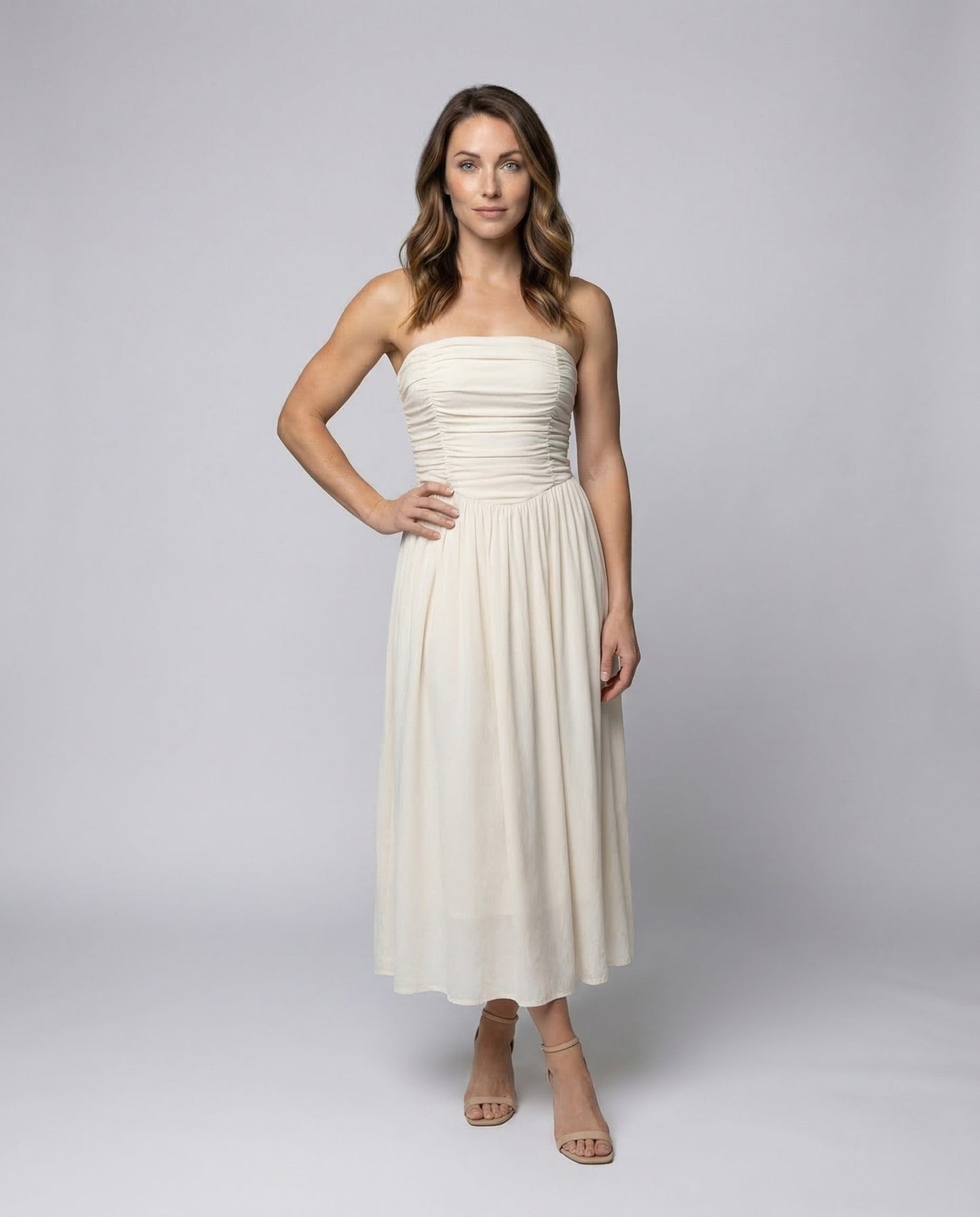 Damen Maxikleid mit Bustier und Spaghettiträgern - Eveloria