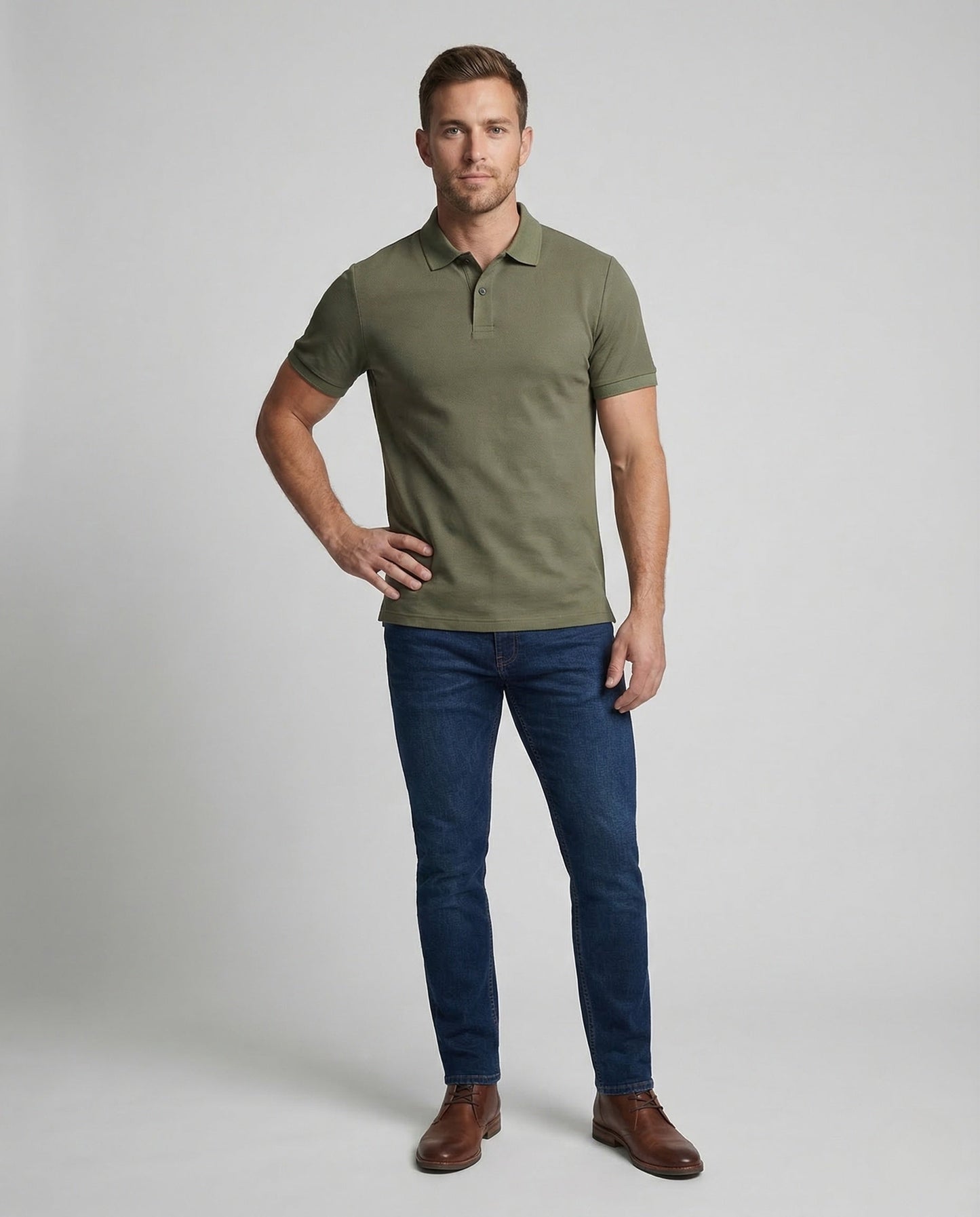 Herren Poloshirt Kurzarm Strukturweiß wird zu Herren Poloshirt - Eveloria