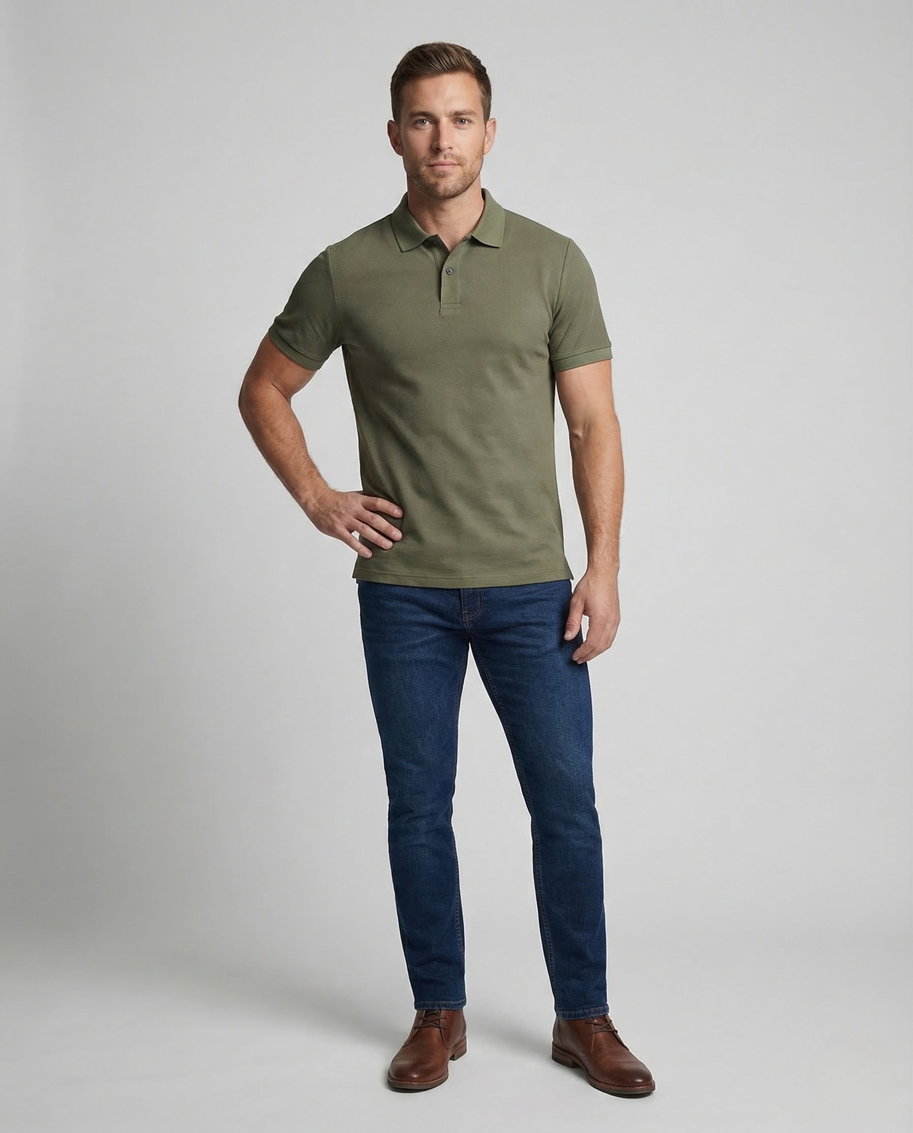Herren Poloshirt Kurzarm Strukturweiß wird zu Herren Poloshirt - Eveloria
