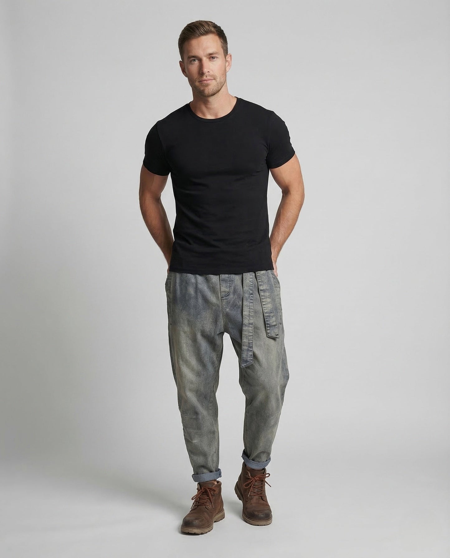 Herren Haremshose Denim Kordelbund - Eveloria