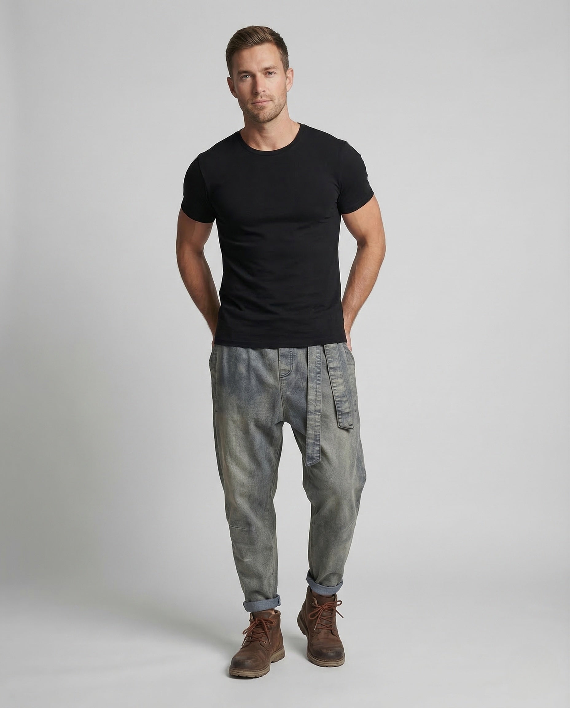 Herren Haremshose Denim Kordelbund - Eveloria