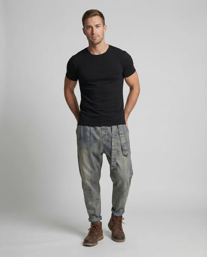 Herren Haremshose Denim Kordelbund - Eveloria