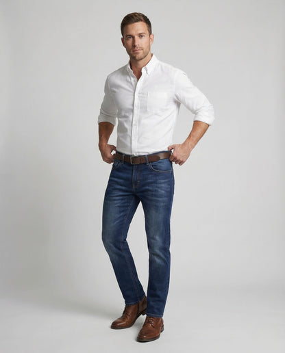 Herren Jeans 5-Taschen Gewaschen - Eveloria