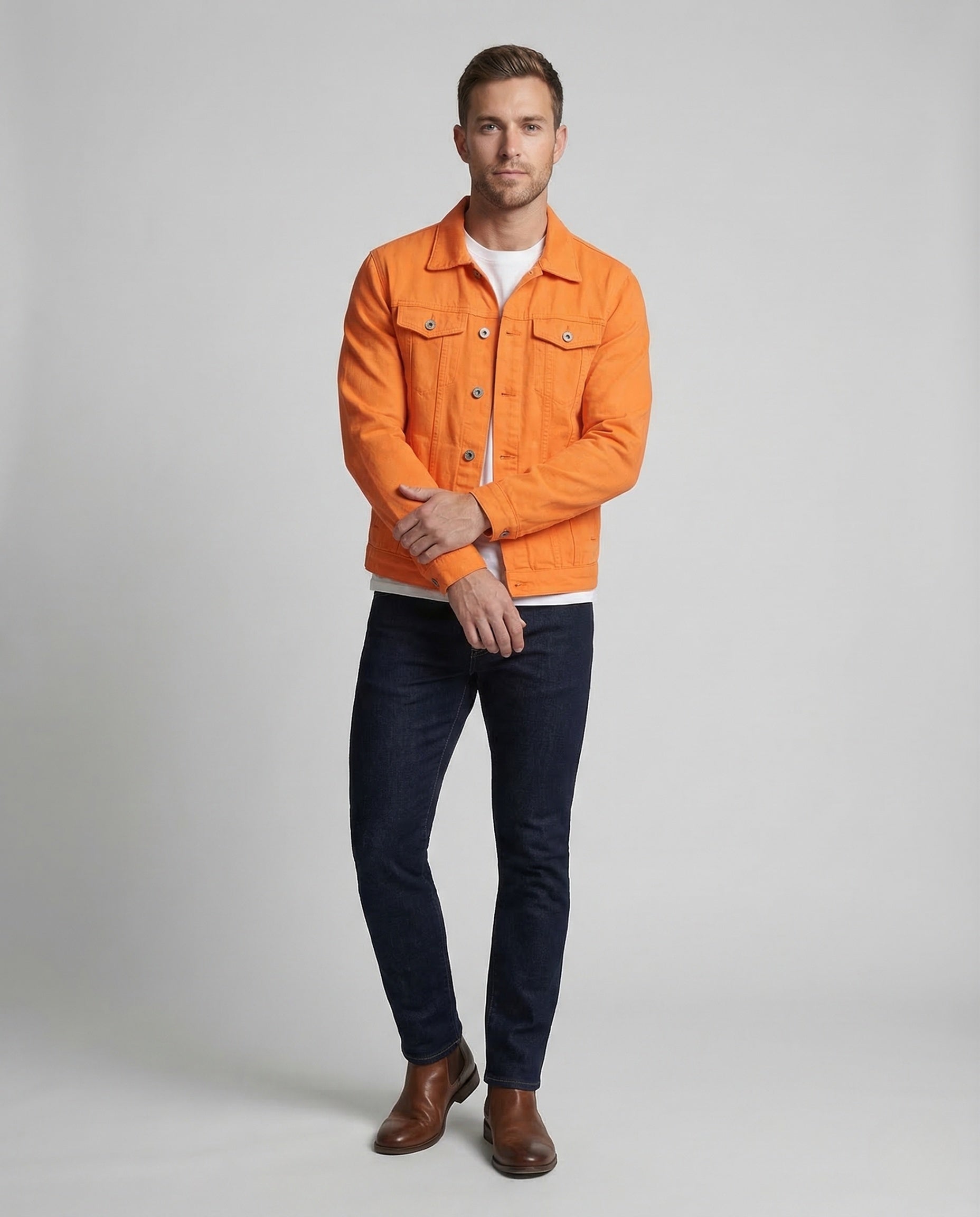 Herren Jeansjacke Baumwolle mit Brusttaschen - Eveloria
