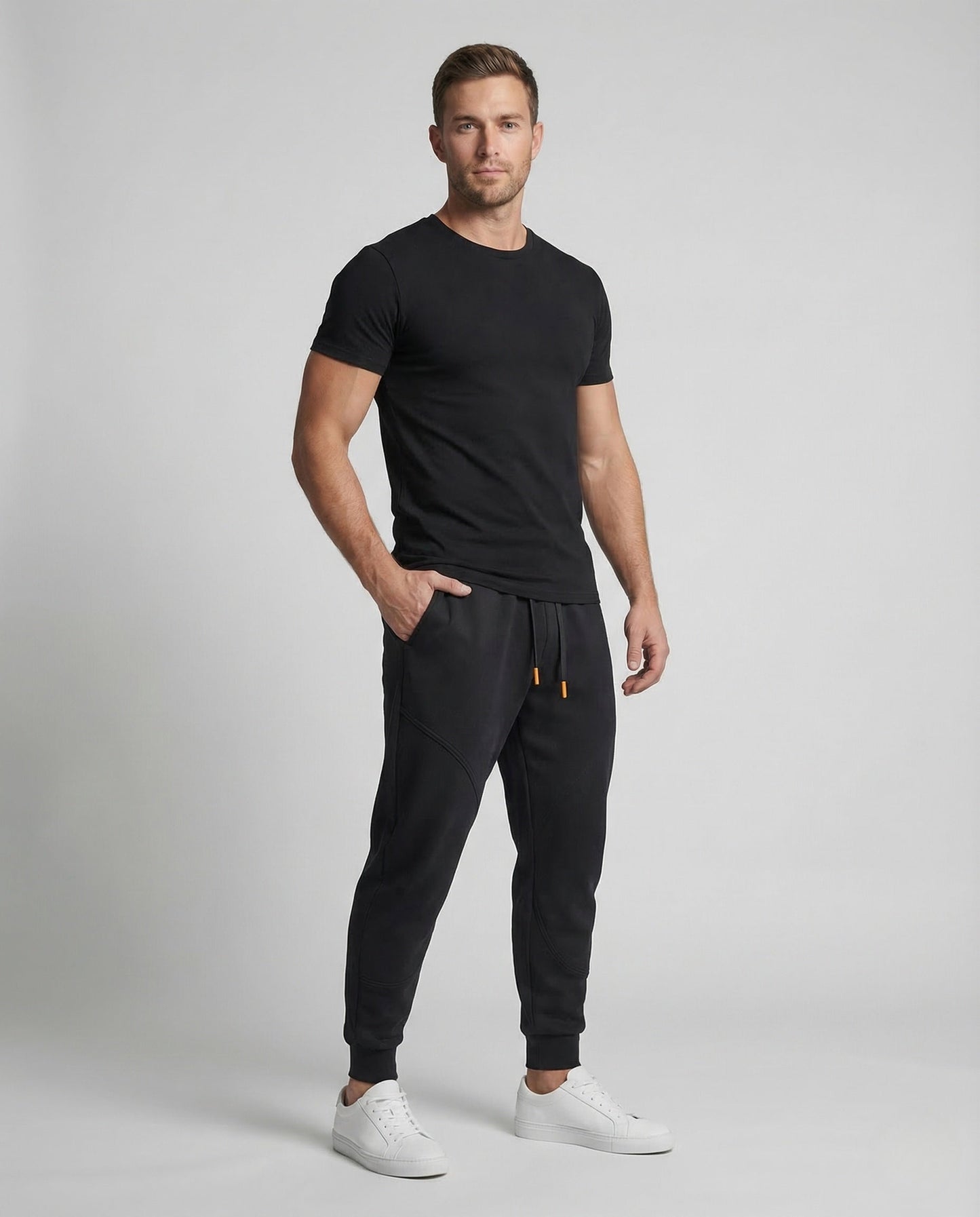 Herren Slim Jogginghose Kordelzug Schwarz - Eveloria