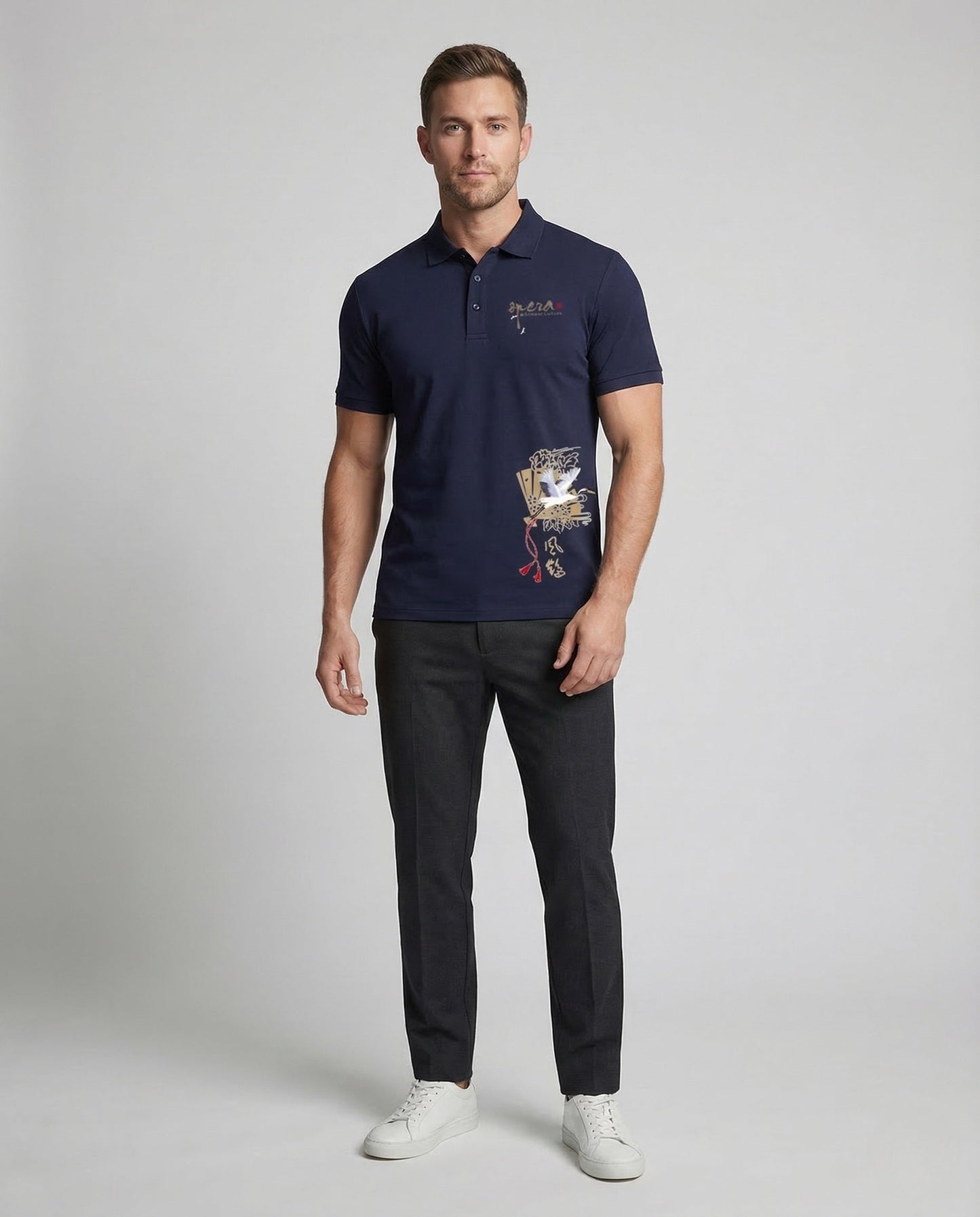 Herren Poloshirt mit Print-Motiv - Eveloria