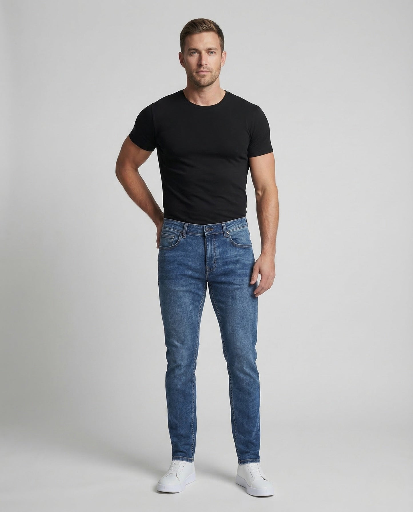 Herren Slim-Fit Jeans Gerade - Eveloria