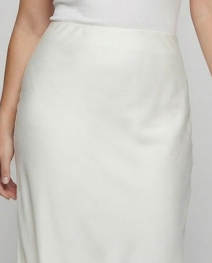 Damen High Waist Maxirock aus Satin