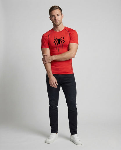 Herren Kompressions-Shirt Sport atmungsaktives Mesh Schwarz - Eveloria