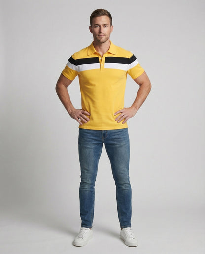 Herren Poloshirt Gestreift Baumwollmix - Eveloria