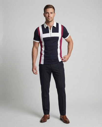 Herren Poloshirt Mit Reißverschluss Logo - Eveloria