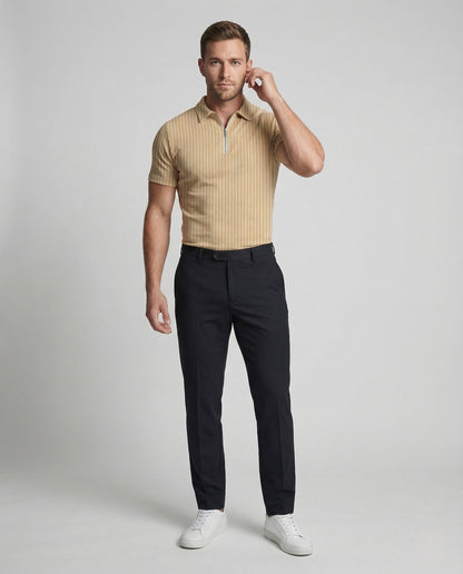 Herren Poloshirt Stehkragen Reißverschluss - Eveloria