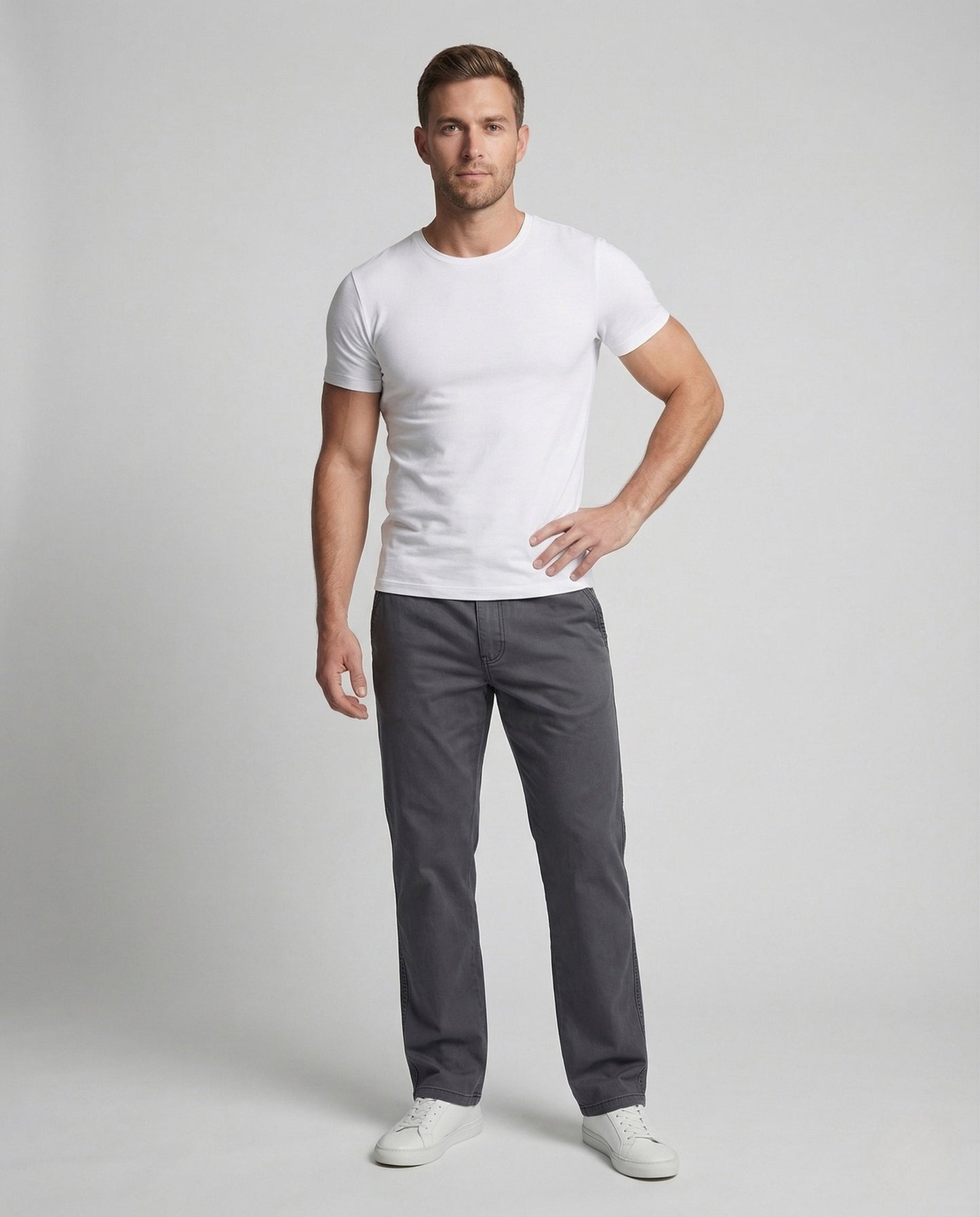 Herren Chino Hose Baumwolle Elastikbund - Eveloria