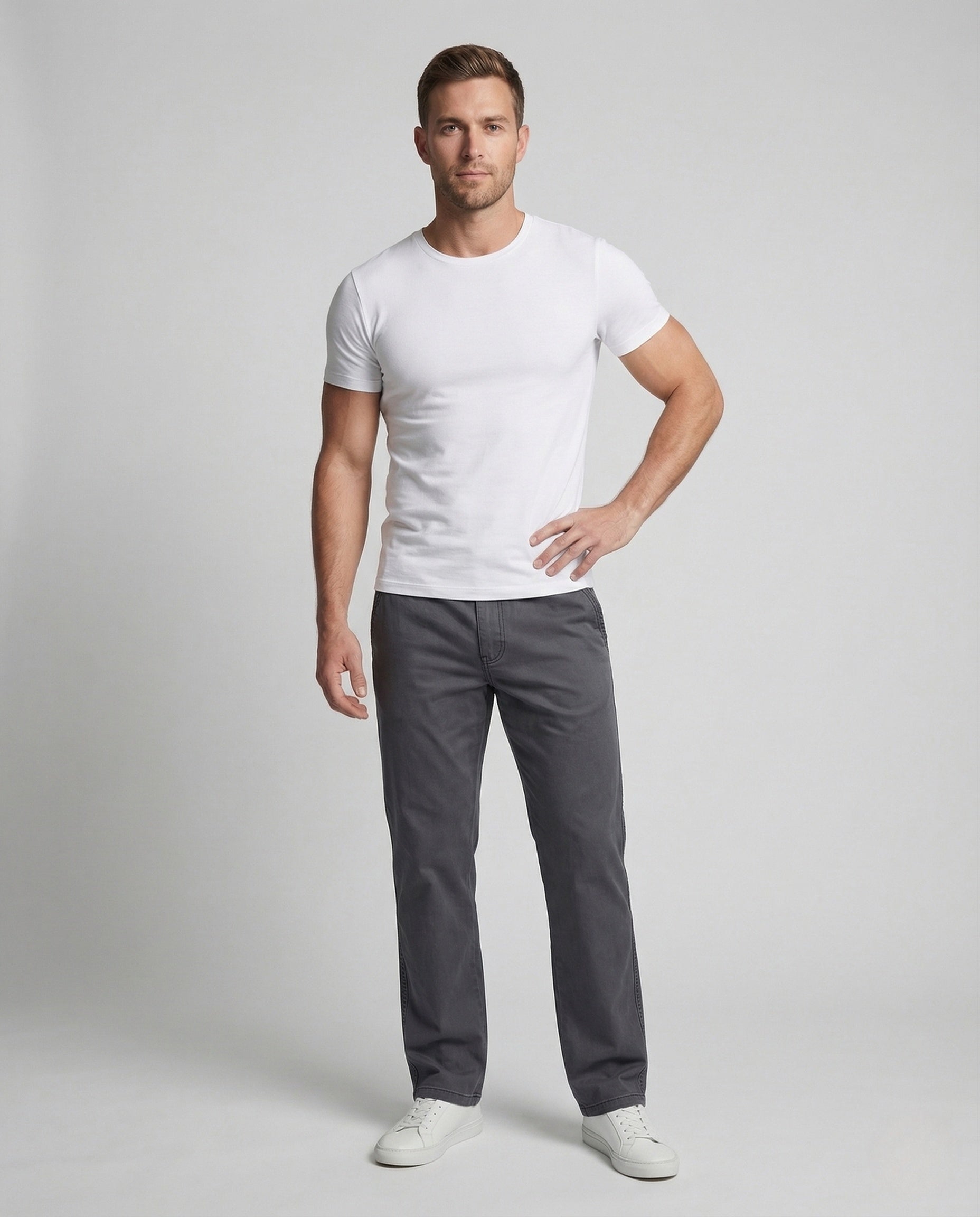 Herren Chino Hose Baumwolle Elastikbund - Eveloria