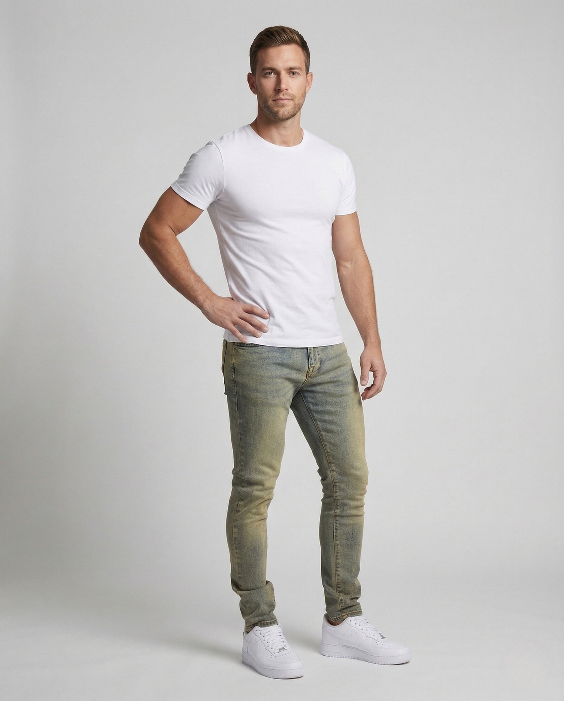 Herren Slim-Fit Jeans Konisch - Eveloria