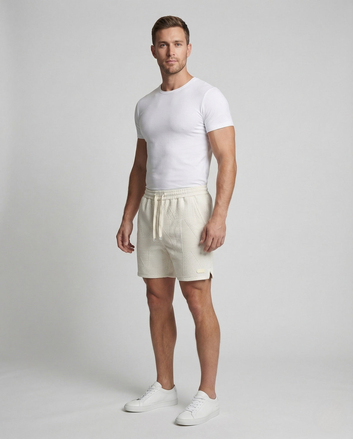 Herren Joggingshorts Elastikbund Struktur - Eveloria