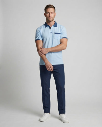 Herren Poloshirt aus Jersey mit Kontrastkragen - Eveloria
