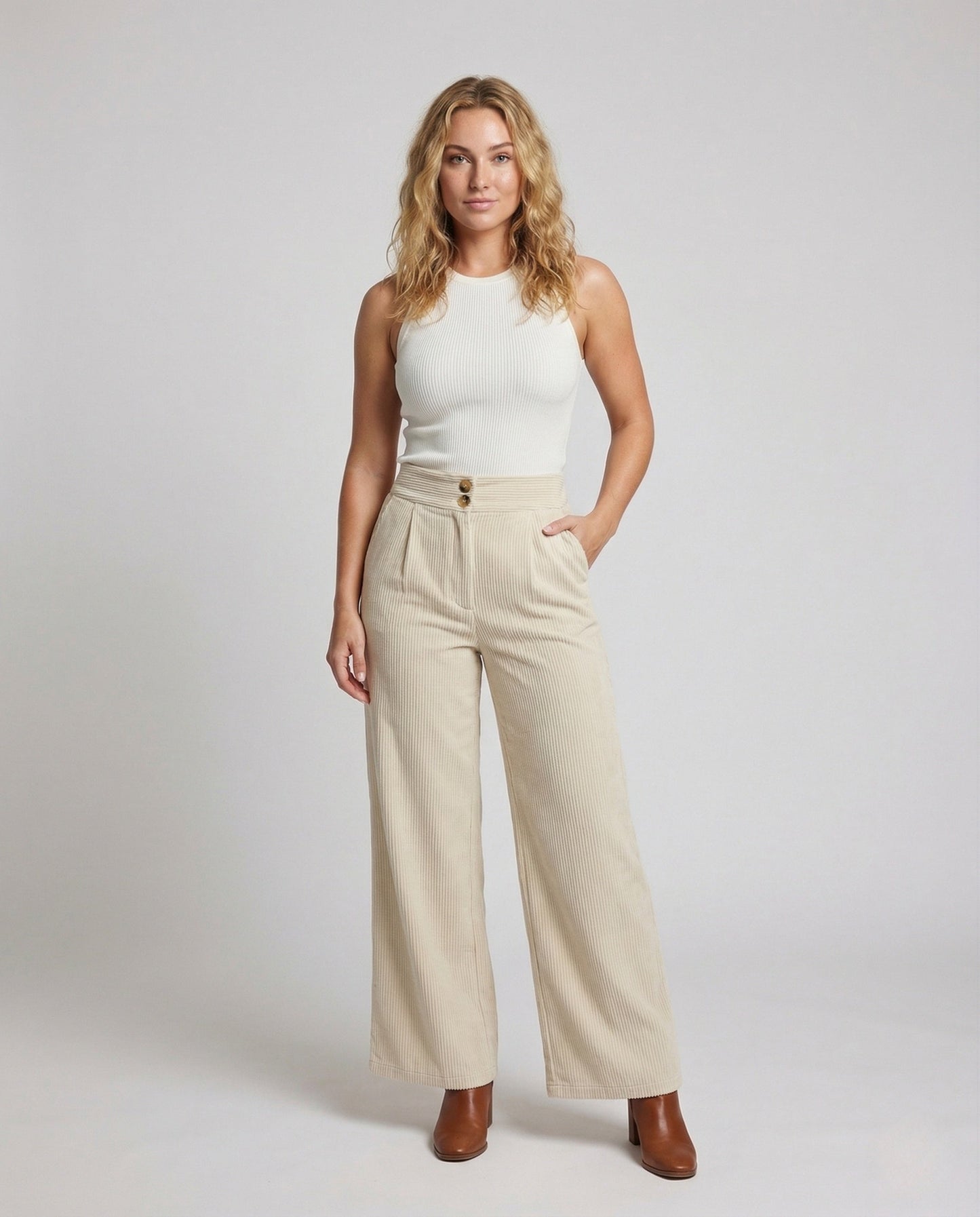 Damen Culotte Feinripp Knopfleiste - Eveloria