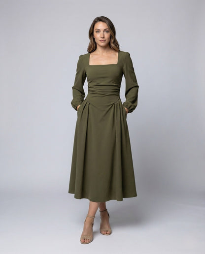 Damen Abendkleid Ballonärmel Vintage-Stil - Eveloria