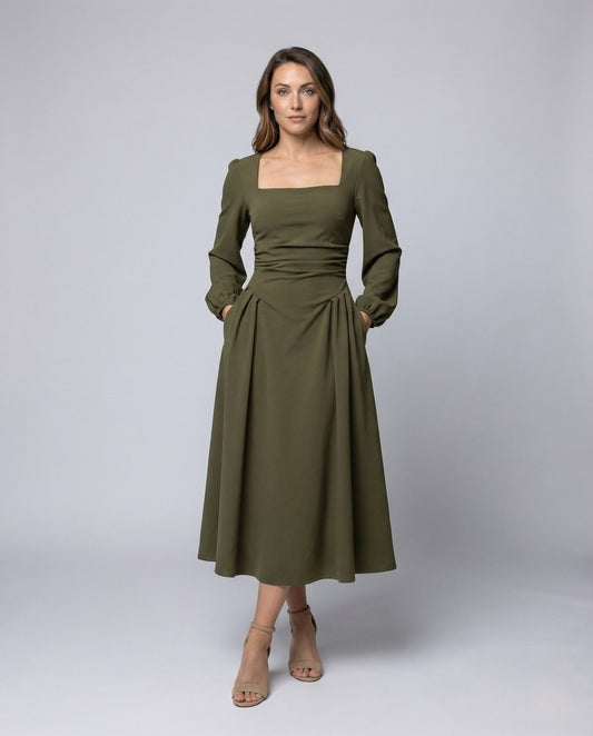 Damen Abendkleid Ballonärmel Vintage-Stil - Eveloria