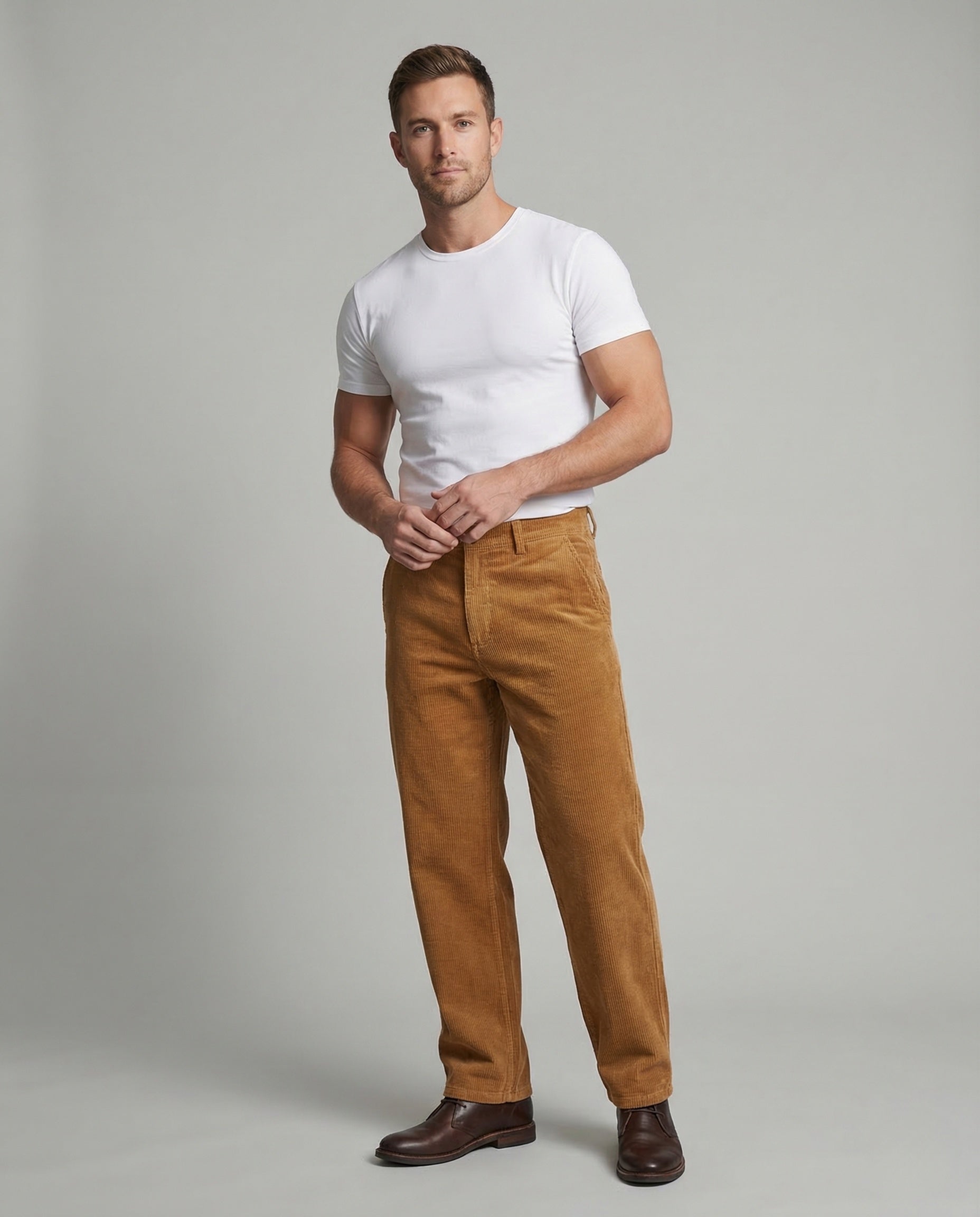 Herren Cargo Cordhose Gerade - Eveloria