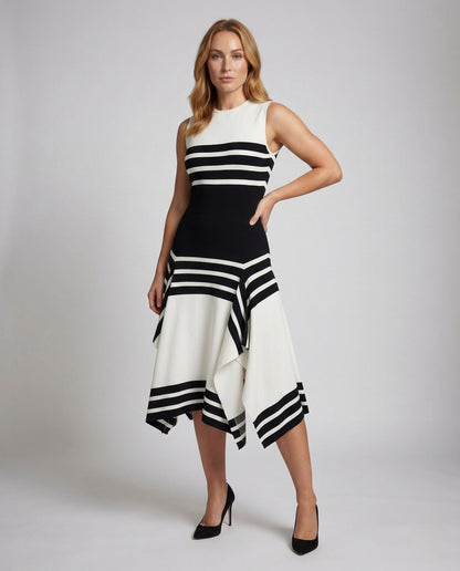 Damen Cocktailkleid Tailliert Asymmetrisch - Eveloria